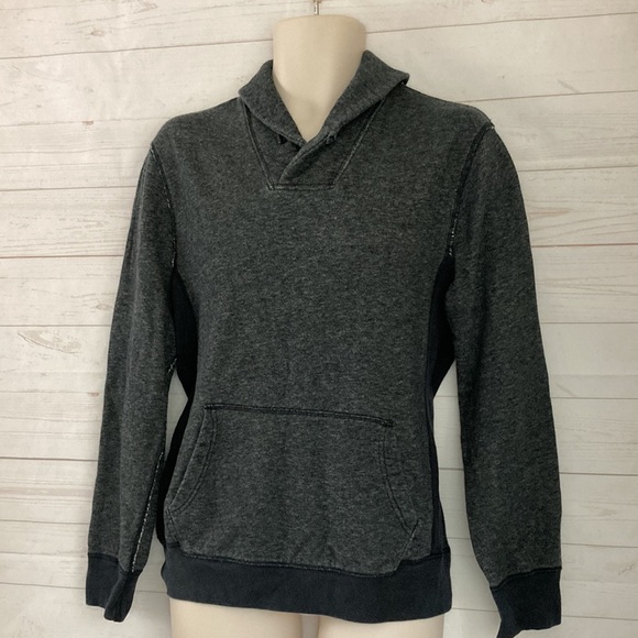 J.Crew Size S Vintage Fleece Charcoal Gray Mock Neck Pullover Sweatshirt - Picture 3 of 8